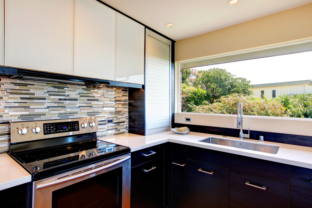 Painted Glass Backsplash